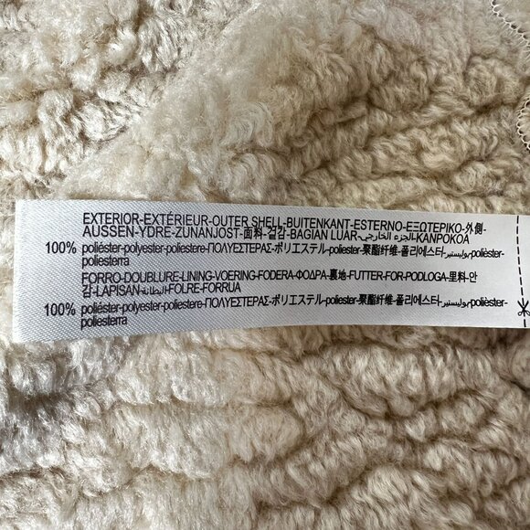 Zara Double Faced Coat Boxy Patch Pockets Faux Sherpa Faux Suede Brown S - Picture 16 of 16